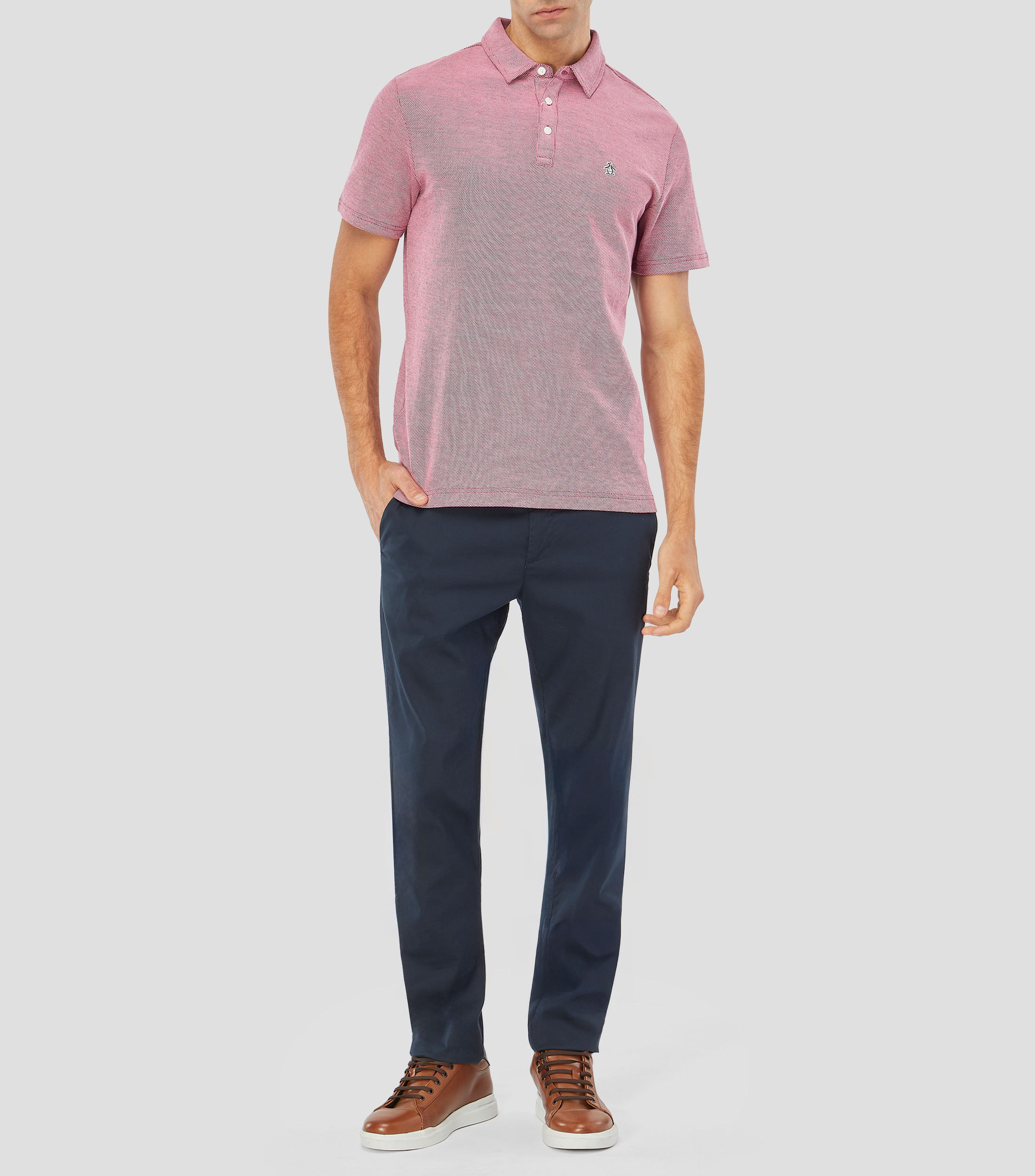 Playera tipo polo manga corta lisa Hombre